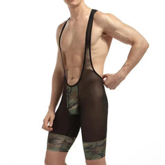 Men's Camouflage Army Mesh Bodysuit