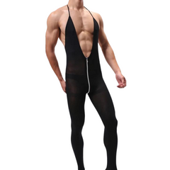 Mesh Charm Suspender One Piece Stockings