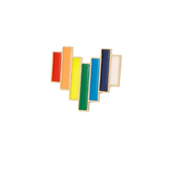 Metric Rainbow Heart Enamel Pin
