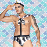 Naughty Captain’s Striped Sailor Costume