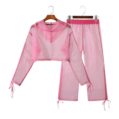 On Wednesdays We Wear Pink Crop & Pants Iconic Clubwear Set