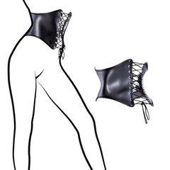 PU Leather Lace-Up Waistcoat