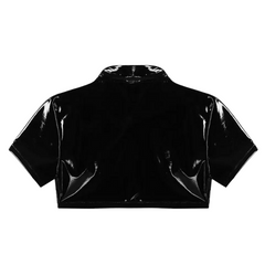 PVC Shimmer Kink Crop Top
