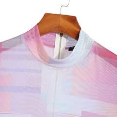 Pink Haze Mesh Turtleneck Bodysuit