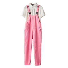 Pink Pop Adjustable Overalls