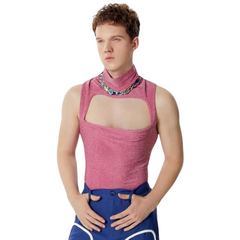 Pretty In Pink Hollow Crop Top