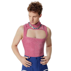 Pretty In Pink Hollow Crop Top