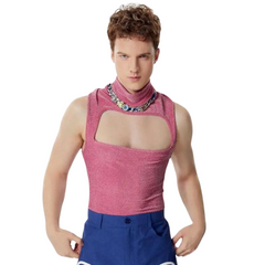 Pretty In Pink Hollow Crop Top