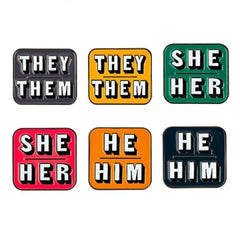 Personal Gender Pronouns Enamel Pins (Set Of 3)