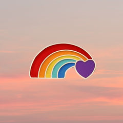 Rainbow Purple Heart Enamel Pin