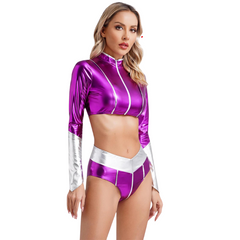 Racing Driver's Sexy Zippered Cheerleader Crop + Shorts