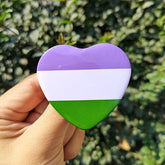 Genderqueer Pride Heart Badge