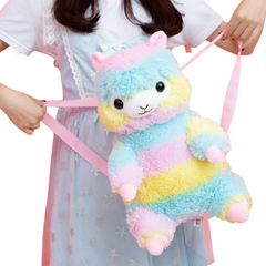 Rainbow Kawaii Alpaca Backpack