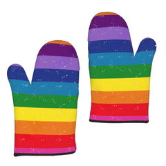Rainbow Stripes LBGT Oven Mitts