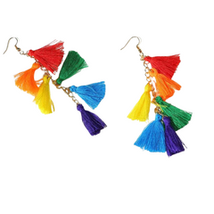 Rainbow Tassel Party Earrings