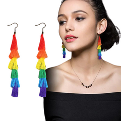 Rainbow Tassel Party Earrings