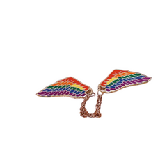 Rainbow Wings Enamel Pin