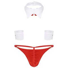 Red Naked Tuxedo Lingerie Costume