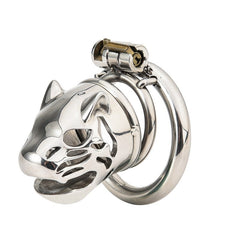Stainless Steel Caged Lion Chastity Lock With Key