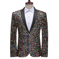 Glitter Spectrum Sparkle Night Club Men's Jacket