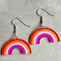 Lesbian Rainbow Acrylic Dangle Earrings