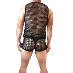 Jockmail Mesh Divinity Tank Top + Shorts Outfit Set