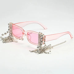Rhinestone Tassel Sunglasses