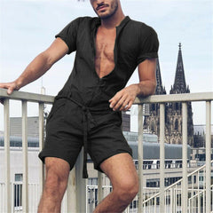 V Neck Short Sleeve Casual Romper