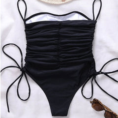 Ruched Strapless One Piece Swimsuit