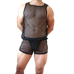 Jockmail Mesh Divinity Tank Top + Shorts Outfit Set
