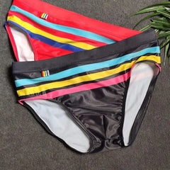 Sexy Striped Swim Briefs
