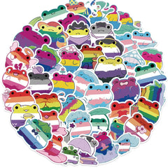 Lucky Dip Collection Of 100 Random Rainbow Frog Pride Stickers!
