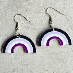 Asexual Rainbow Acrylic Dangle Earrings