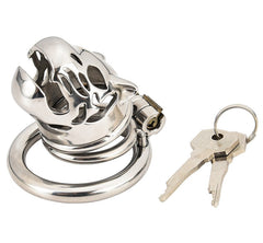 Stainless Steel Caged Lion Chastity Lock With Key