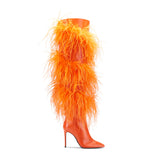 Foxy Fantasy Orange Faux Fur Boots