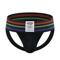 JOCKMAIL Rainbow Wide Waistband Athletic Jockstrap