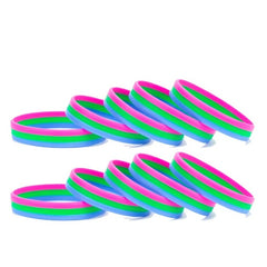 Polysexual Pride Rubber Wristband (100 Pieces)