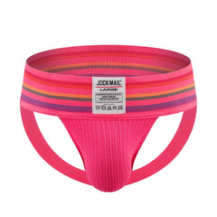 JOCKMAIL Rainbow Wide Waistband Athletic Jockstrap