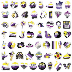 Lucky Dip Collection Of 100 Random Nonbinary Pride Stickers!