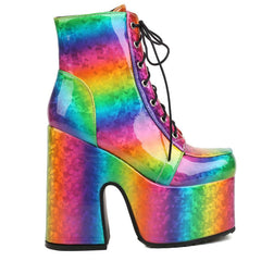 Chic Rainbow Platform Heels