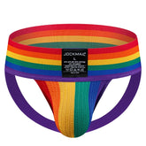 JOCKMAIL Rainbow Wide Waistband Athletic Jockstrap
