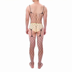 Bow-Tie Fantasy Fishnet Male Body Stocking
