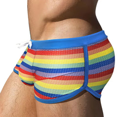 Rainbow Square Cut Swim Trunks