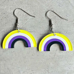 Non-Binary Flag Acrylic Dangle Earrings