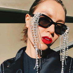 Rhinestone Tassel Sunglasses