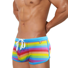 Rainbow Pride Drawstring Swim Trunks