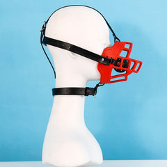 Half Face Slave Mask with Gag Ball Muzzle