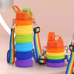 Collapsable Gay Water Bottle With LGBT Lanyard