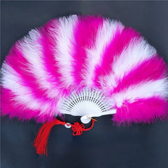 Feathered Gay Pride Rainbow Fan