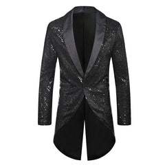 Shiny Rainbow Sequin Tuxedo Jacket